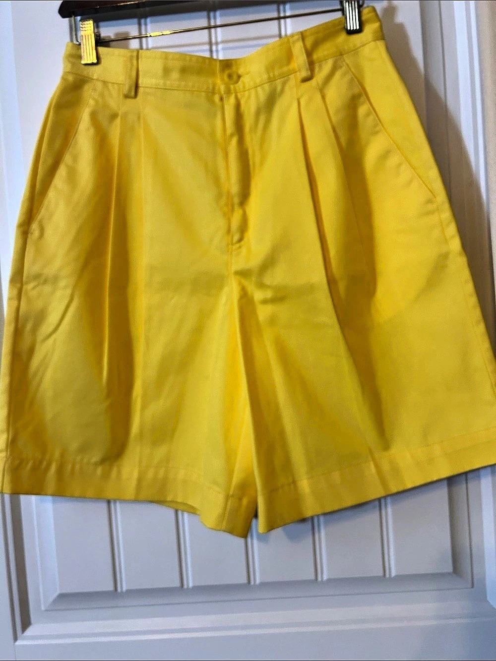 Liz Claiborne Lizsport Shorts Cotton High Waist Shorts in Yellow Size 10 Like